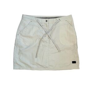 JACK WOLFSKIN Women’s Skort LT. Cream Leisure Mini Skirt Over Shorts Tie Waist L